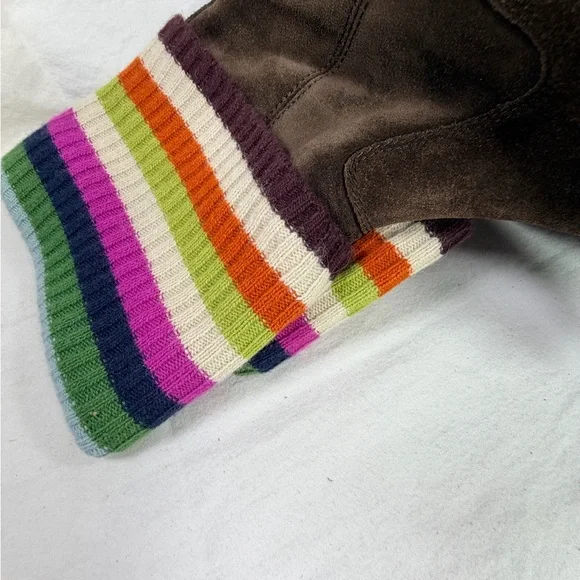 Coach Tatum Suede Legacy Striped Knit Boots size 7 - Picture 14 of 14